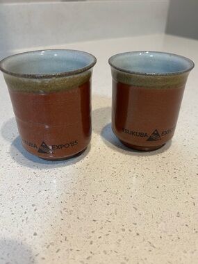 Brown Ceramic tea / sake cups - Set of 2